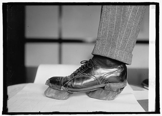 Cow shoes, used during the prohibition, these shoes helped mask the footprints of bootleggers, making them appear as vow hooves and throwing of police