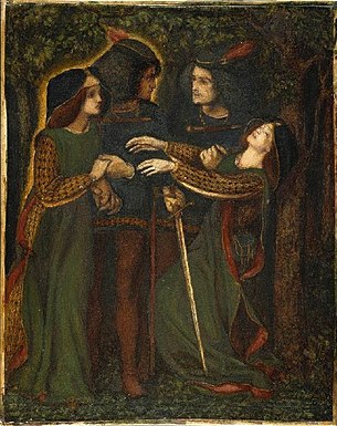 Dante Rossetti, How They Met Themselves, 1864